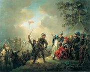 Christian August Lorentzen Dannebrog falling from the sky during the Battle of Lyndanisse, June oil